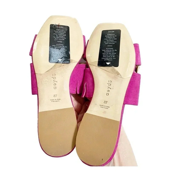 NEW Aeyde Mattea Hot Pink Suede Slides size 37 US 7 - Picture 6 of 9